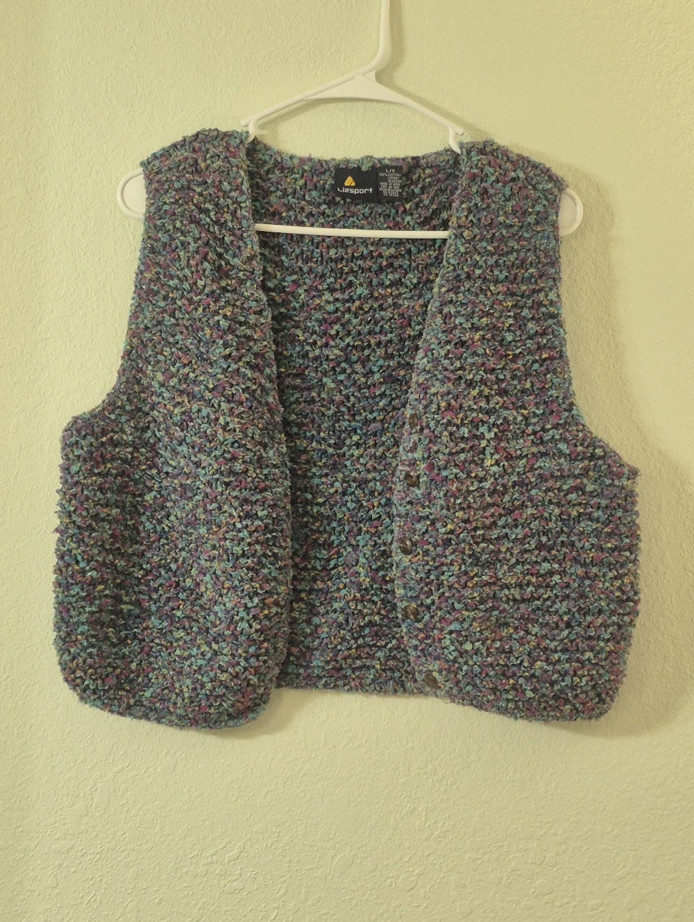 Vintage Textured Knit Vest - Multicolor